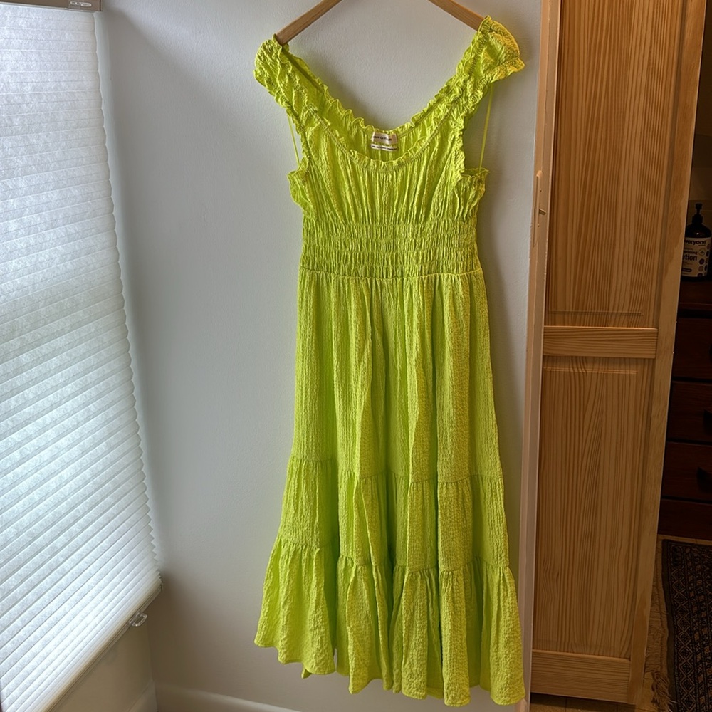 Urban Outfitters Neon Smocked Dress - Picture 2 of 4